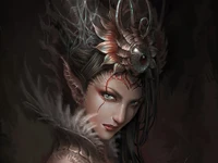 Queen of Shadows: A Dark Fantasy Elf in Mythological Splendor