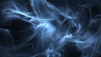 Electric Blue Fractal Art in a Dark Atmospheric Space