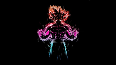 Goku en Ultra Instinct dans une Éruption Énergétique Vibrante - Fond d'Écran Anime 4K