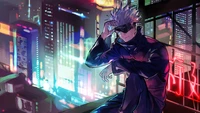 satoru gojo, jujutsu kaisen, anime, sorcery fight, 呪術廻戦 wallpaper