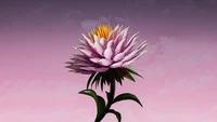 Digital Bloom of a Purple Flower Against a Soft Purple Background