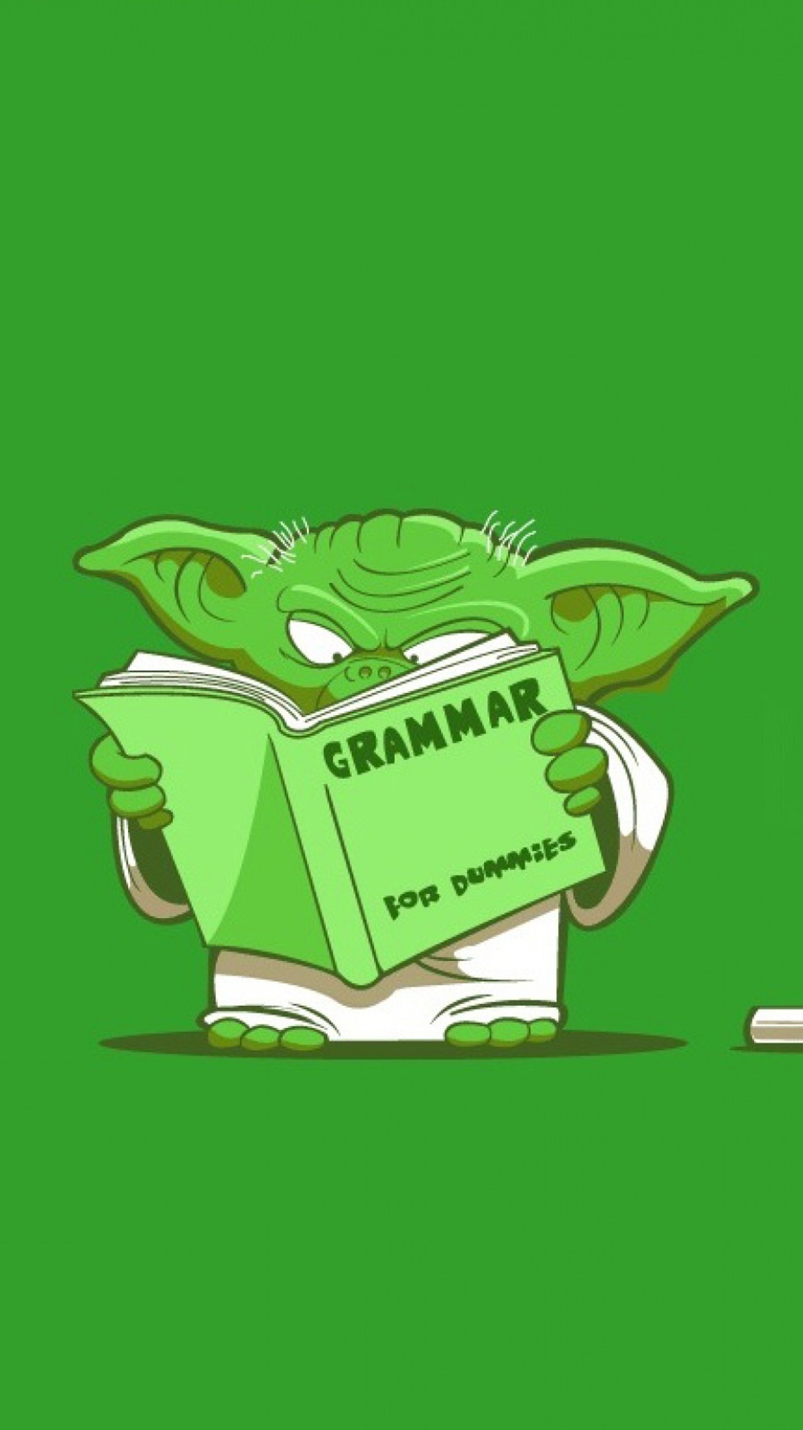 A cartoon yoda reading a book while sitting on a toilet (star wars, yoda)