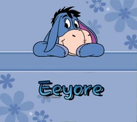 black, blue, eeyore, flowers, pink wallpaper