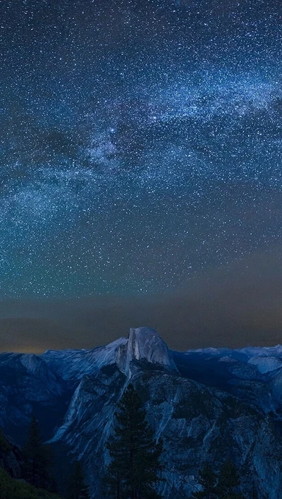 bleu, ciel, étoiles, blanc