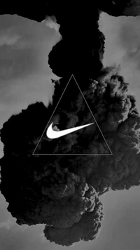 black and white, design, logo, nike, smoke