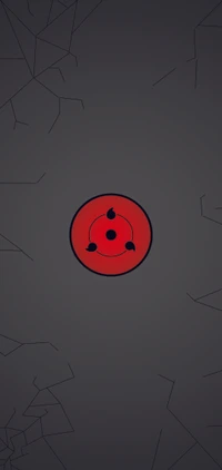 Symbol des Sharingan des Uchiha-Clans auf dunklem Hintergrund