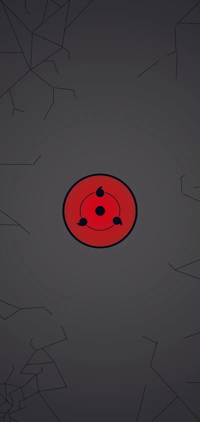 Uchiha Clan's Sharingan Symbol on a Dark Background