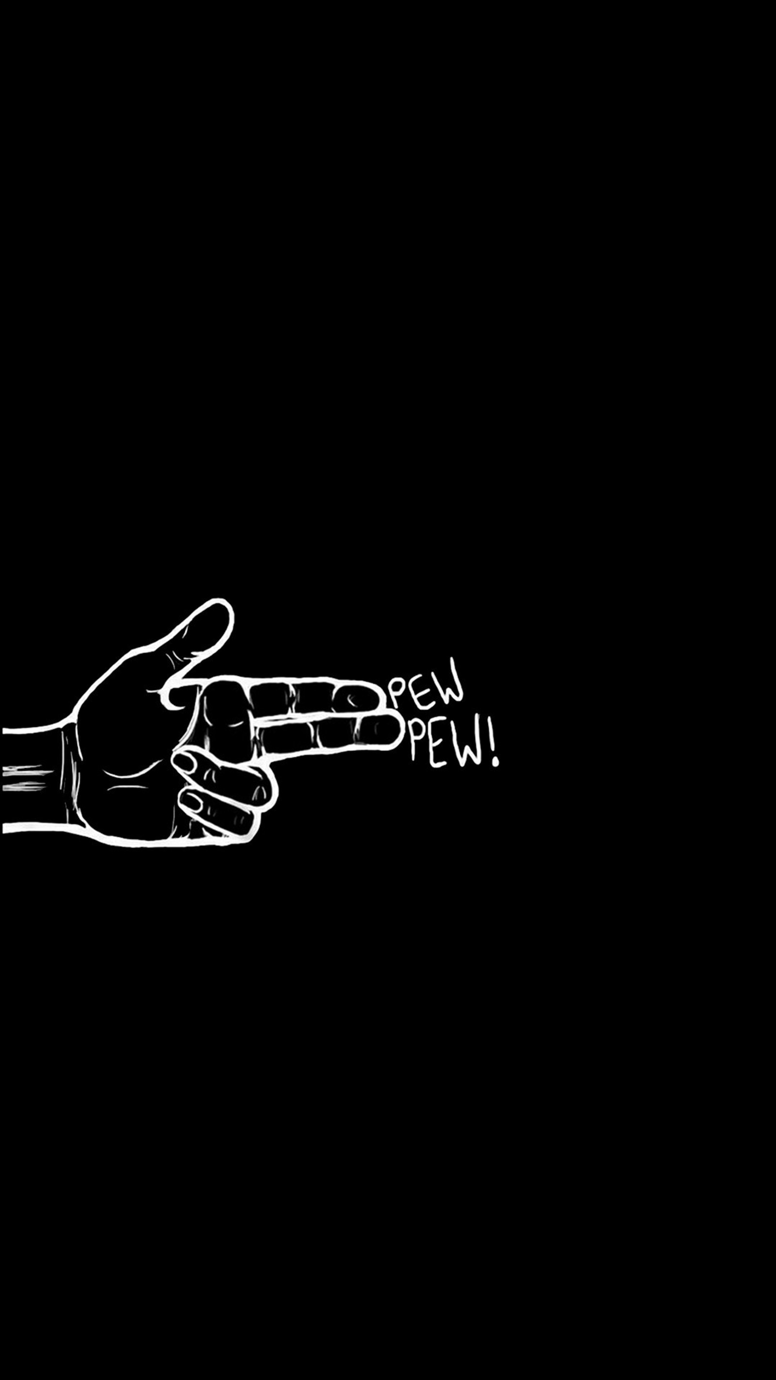 black and white, drawing, gun, hand, pew pew Download Wallpaper