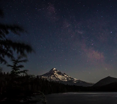 montagnes, nature, nuit