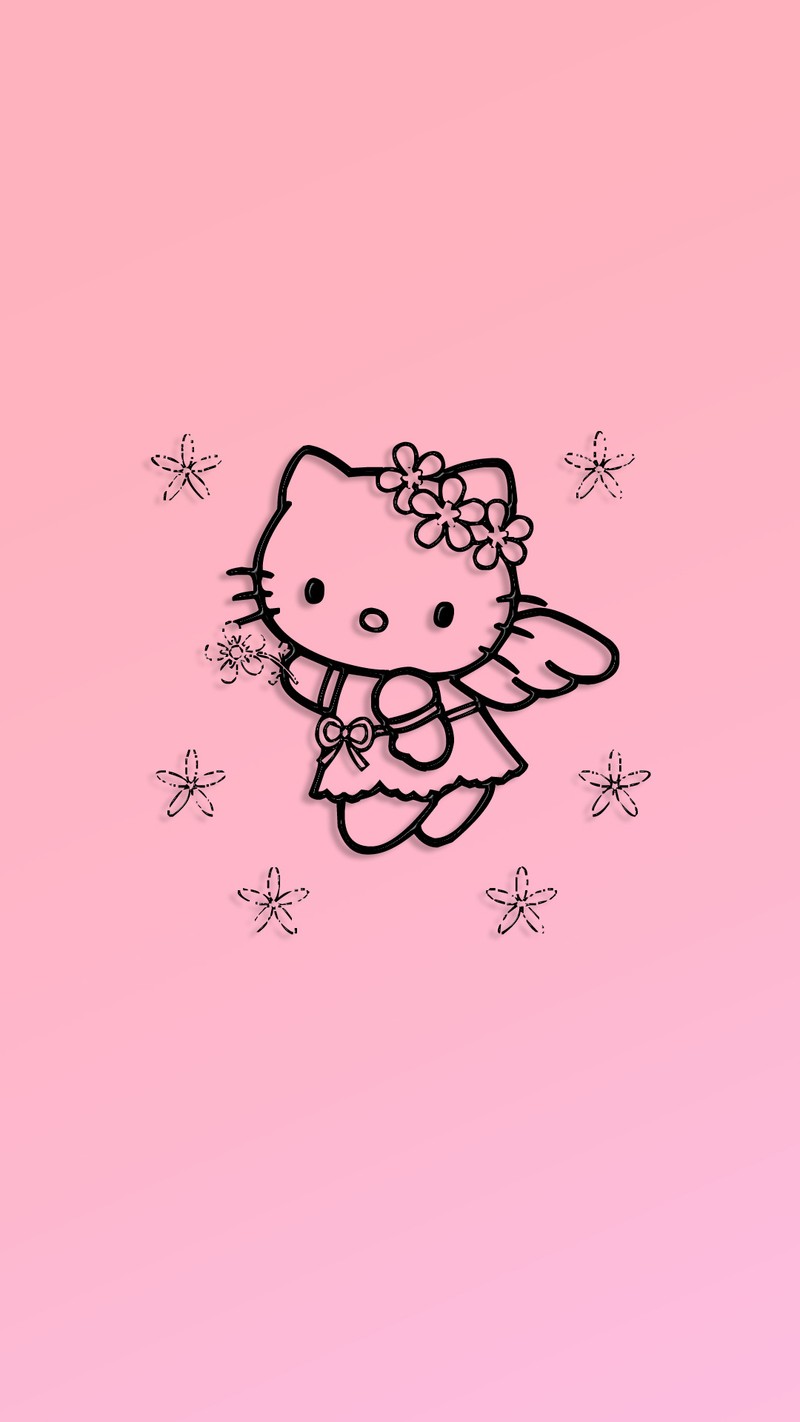 Обои hello kitty (милый, рисунок, привет, hellokitty, котёнок)