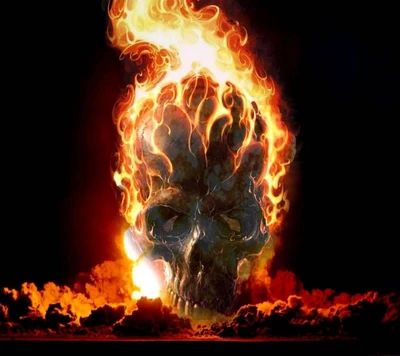 fire, skull