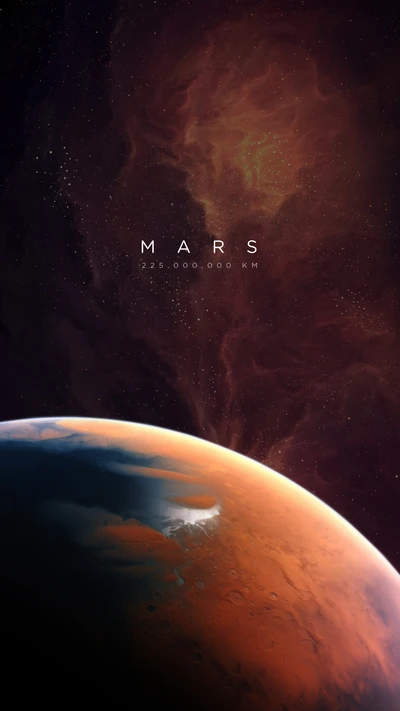 Mars: 225,000,000 km - A Celestial Perspective on the Red Planet