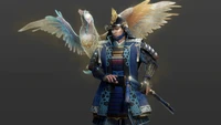 Samurai Warrior with Celestial Guardian in Nioh 2