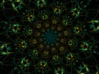 Kaleidoscope fractal de motifs de flore verte