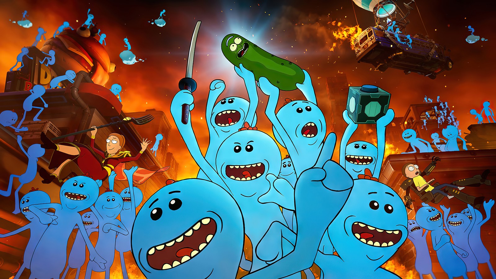 fortnite, battle royale, video game, mr, meseeks wallpaper