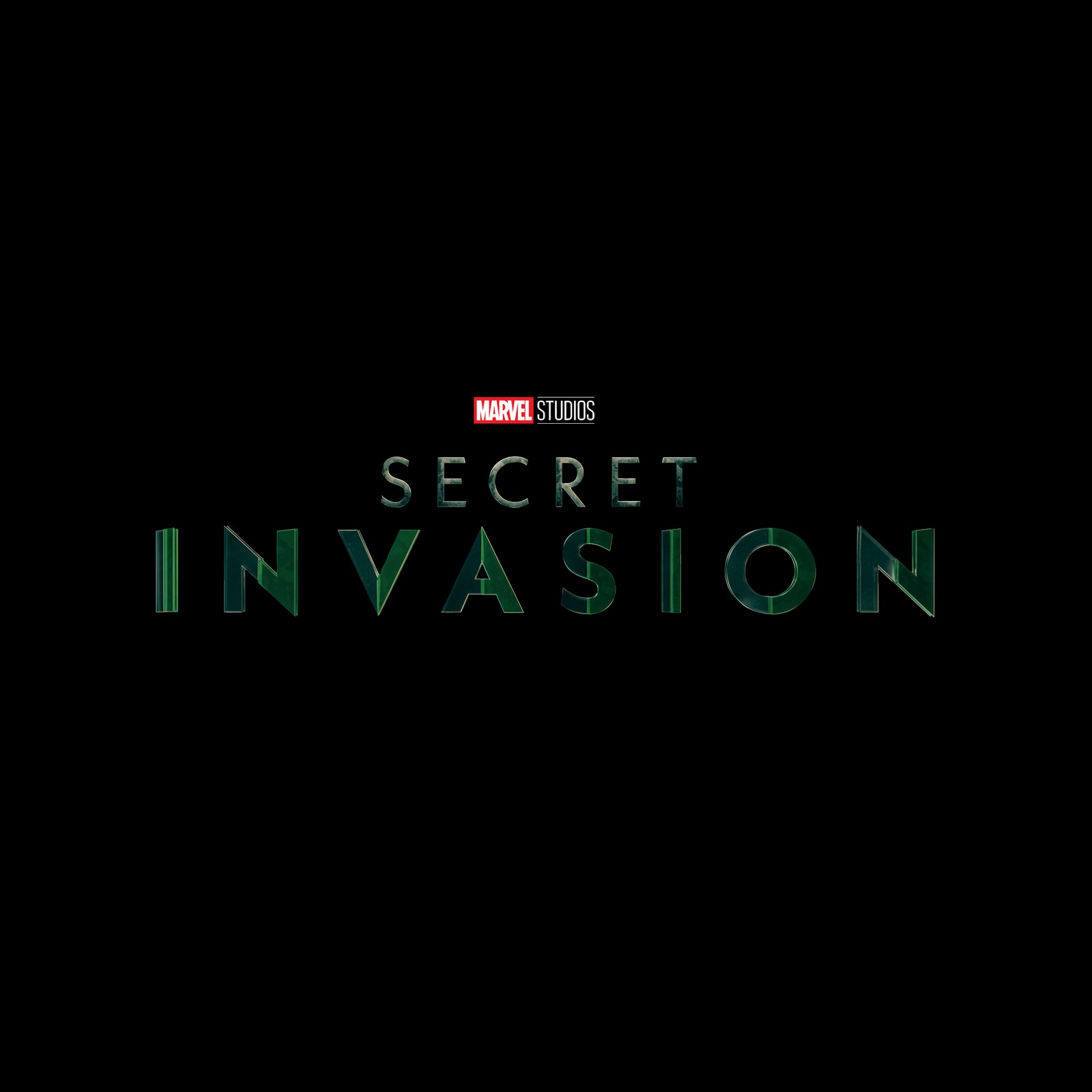 The logo for the movie secret invasion (secret invasion, marvel cinematic universe, 2022 series, marvel comics, black background)