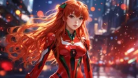 asuka, evangelion, anime, rote haare, anime mädchen