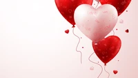 valentines day, heart, red, balloon, love wallpaper