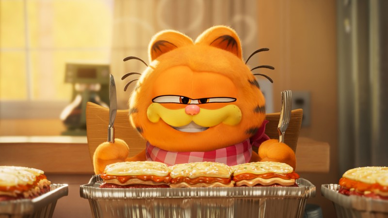 Кот сидит перед едой (гарфилд, garfield, the)