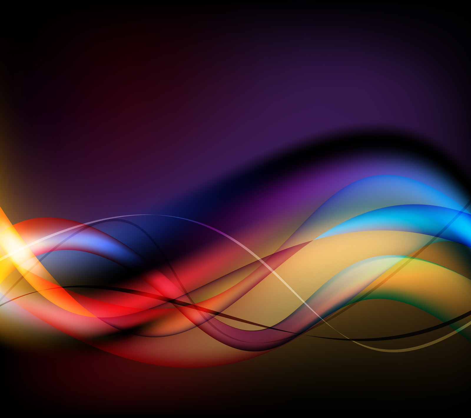 Fundo abstrato com ondas coloridas e efeitos de luz (abstrato, colorido, hd)