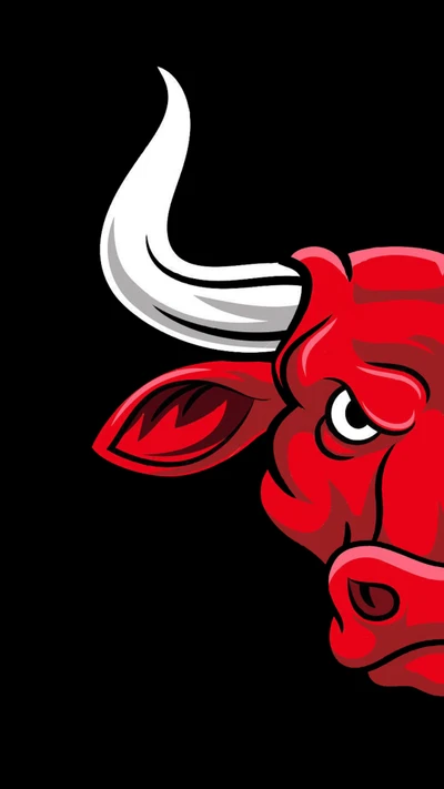 Logotipo HD do Chicago Bulls: Mascote de touro minimalista ousado