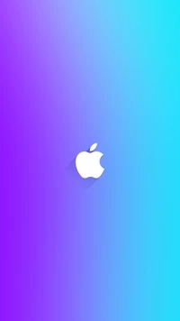 Logotipo minimalista da Apple em fundo gradiente