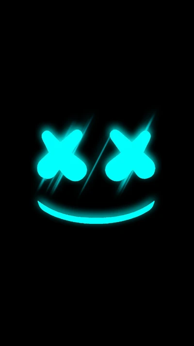 black, blue, glow, marshmello, music