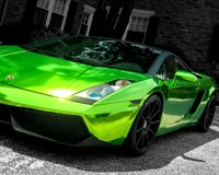 auto, voiture, génial, vert, lamborghini