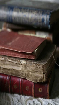 books, old wallpaper