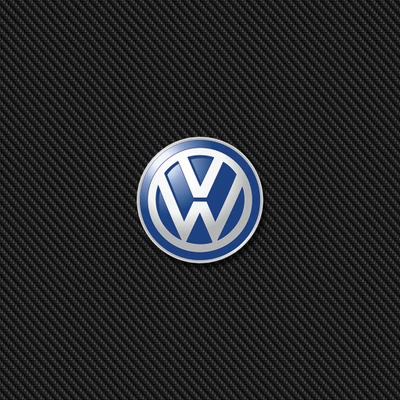 Logotipo da Volkswagen em um fundo de fibra de carbono