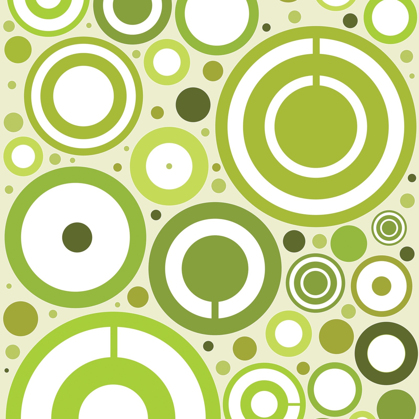 A close up of a green and white pattern with circles (abstract, circles)