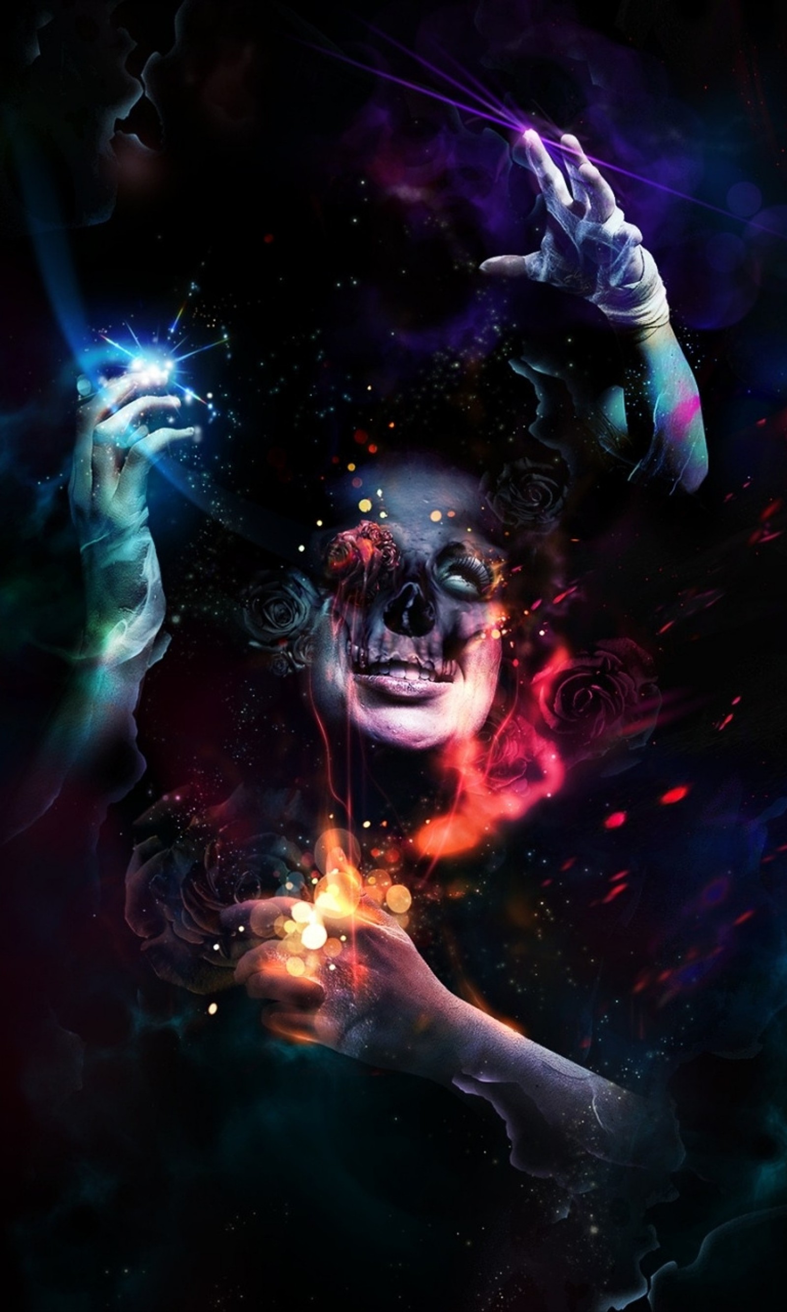 colors, death, dream, gothic, hands wallpaper