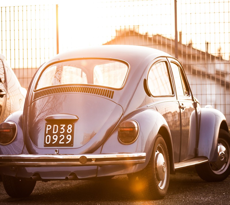 Ein kleines auto ist neben einem auto mit nummernschild geparkt (autos, blau, kusamba)