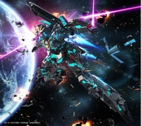 anime, gundam, lasers, machine, espace