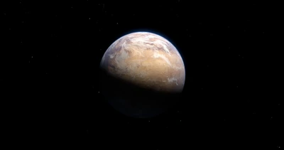 Spektakuläre Aussicht auf den Mars gegen die kosmische Leinwand