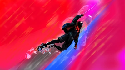 miles morales, spider man, marvel comics, marvel cinematic universe, roter hintergrund