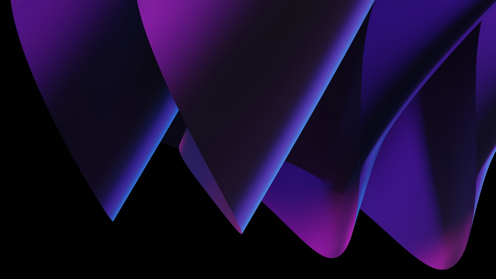 Purple and blue abstract shapes on a black background (purple abstract, black background, 8k, 5k, abstract)