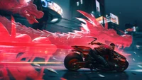 cyberpunk 2077, videojuego, ciencia ficción, v, motocicleta