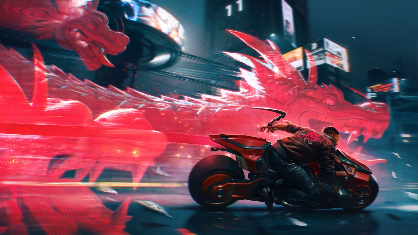 Lade cyberpunk 2077, videospiel, sci fi, v, motorad Hintergrund herunter