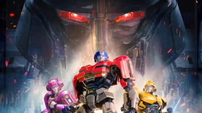 Transformers Unite: Optimus Prime, Elita-1, and Bumblebee Stand Against Megatron