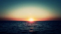 horizon, sunset, sea, ocean, sunrise wallpaper