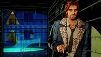 Bigby Wolf in einer schwach beleuchteten Gasse, die Gefahr in "The Wolf Among Us 2" konfrontierend.