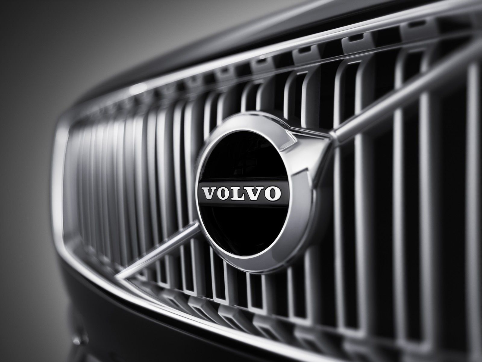 Descargar fondo de pantalla ab volvo, volvo cars, coche, parrilla, blanco y negro