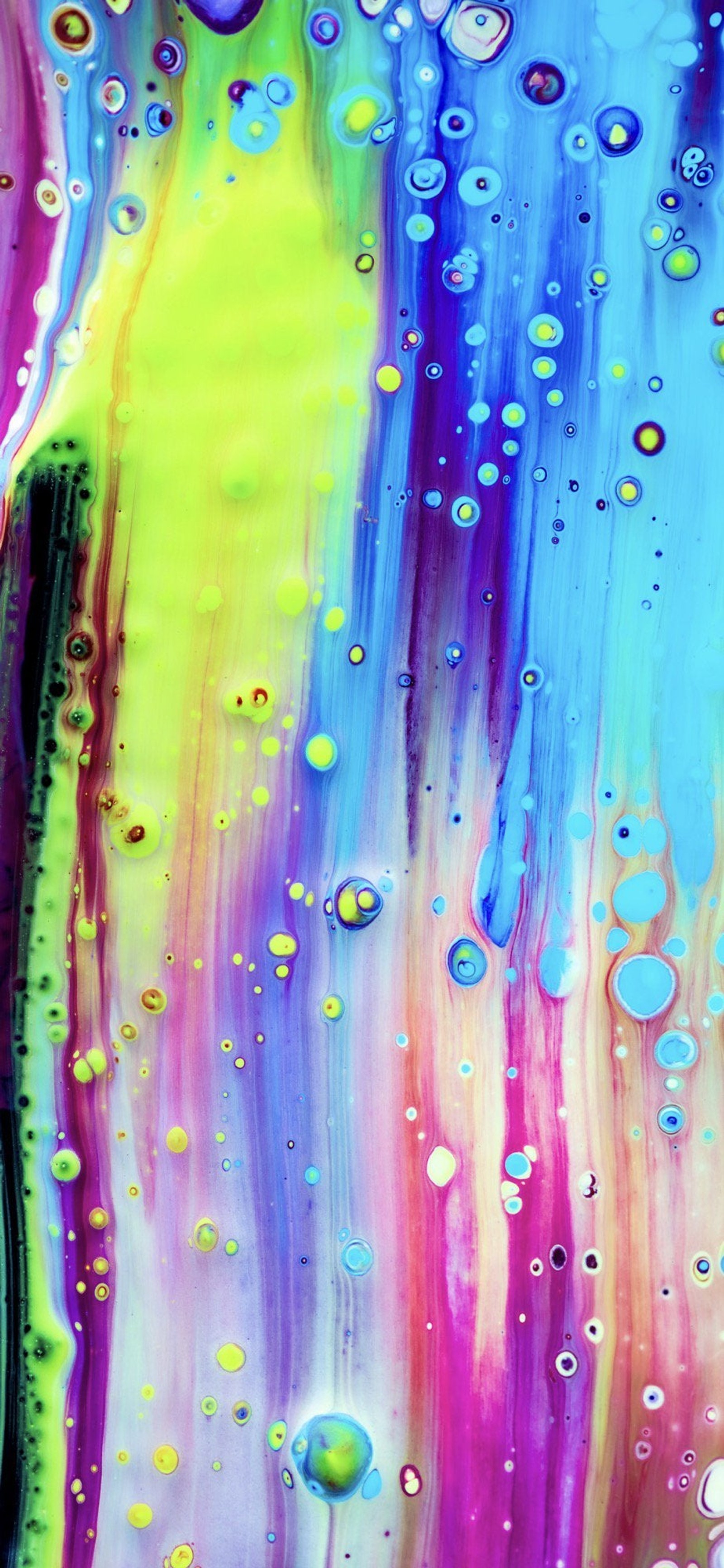 A close up of a painting of a colorful liquid pouring (modern art, art, abstract art, painting, light)