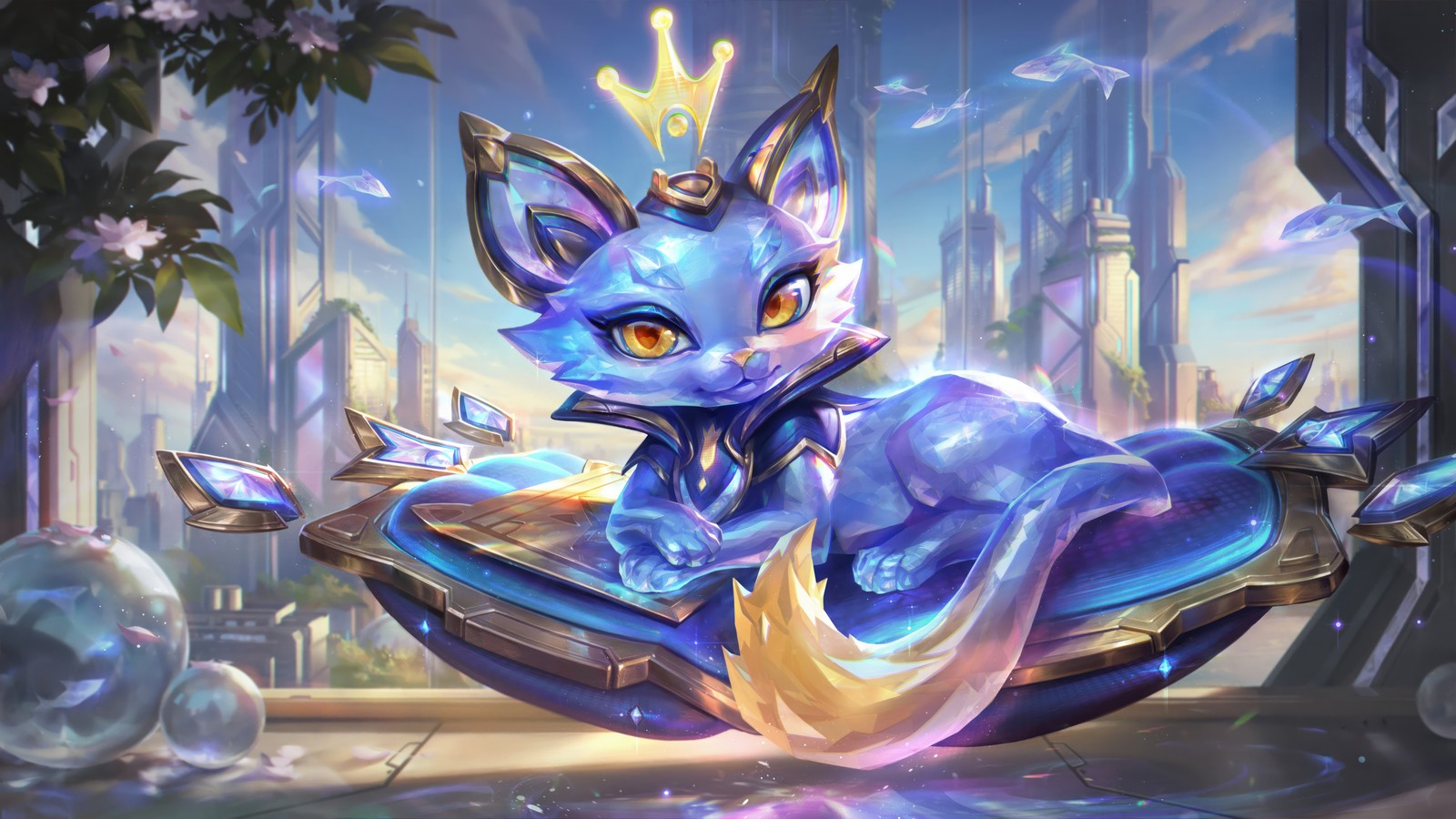 cyber cat, yuumi, prestige, skin, splash art wallpaper