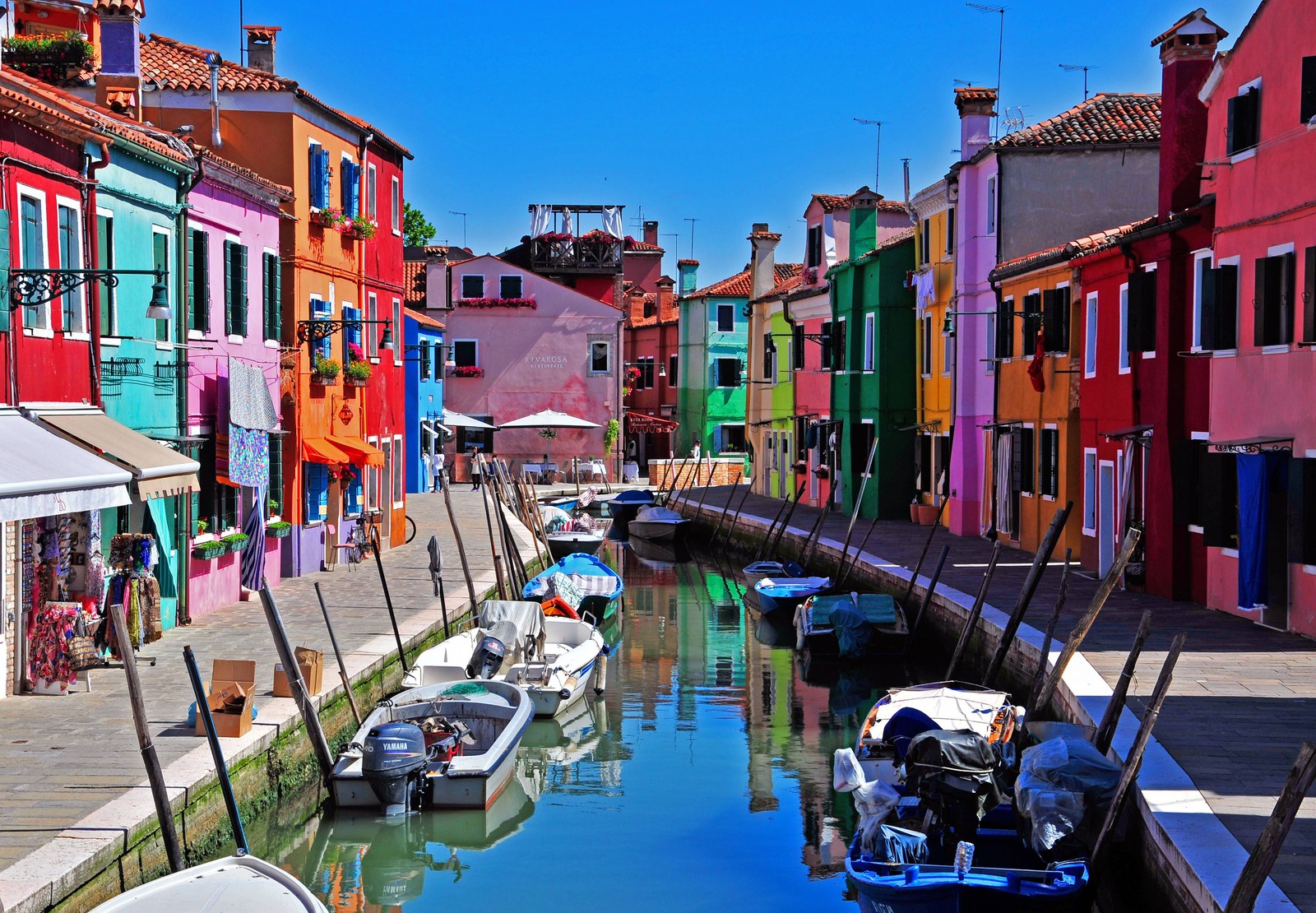 burano, island, canal, waterway, town wallpaper