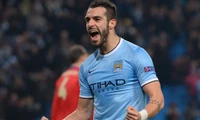 Le Manchester City FC célèbre un but lors d'un match de la Ligue des champions de l'UEFA