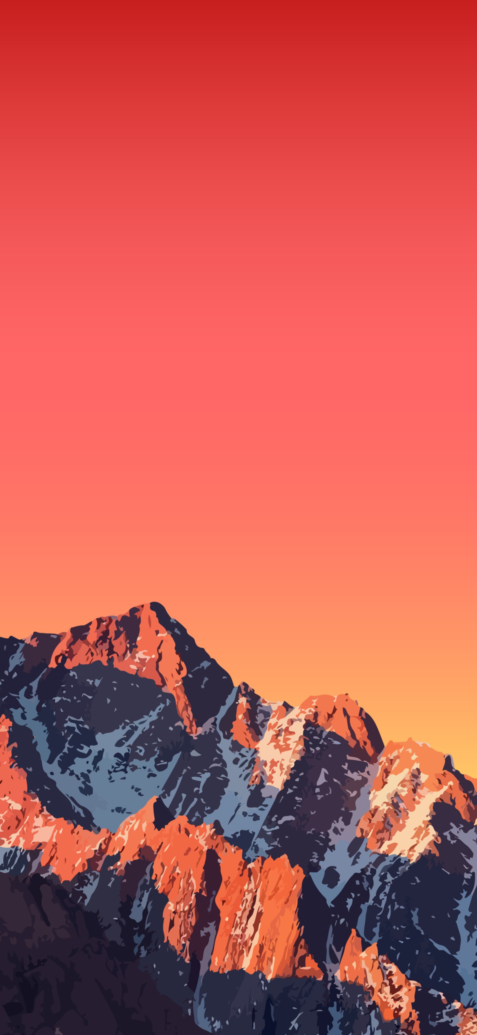 Mountains with snow on them at sunset with a red sky (macbook, operating system, mountain, afterglow, slope)