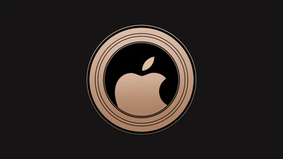 Elegantes Apple-Logo in einem kreisförmigen Design