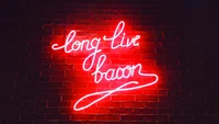 Vive le bacon : Un panneau néon rouge vibrant